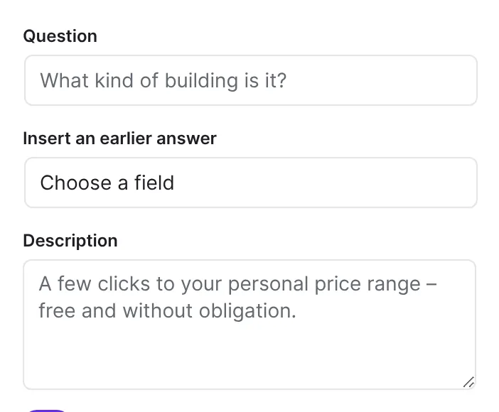 Question text with the default language as placeholder