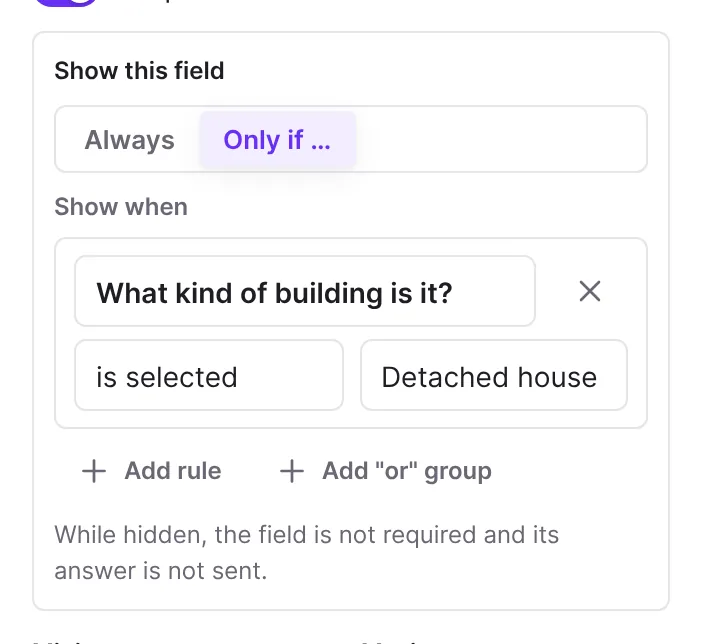 Rule with question, comparison and answer