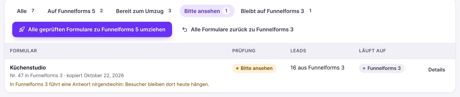 Formulare mit Bitte ansehen